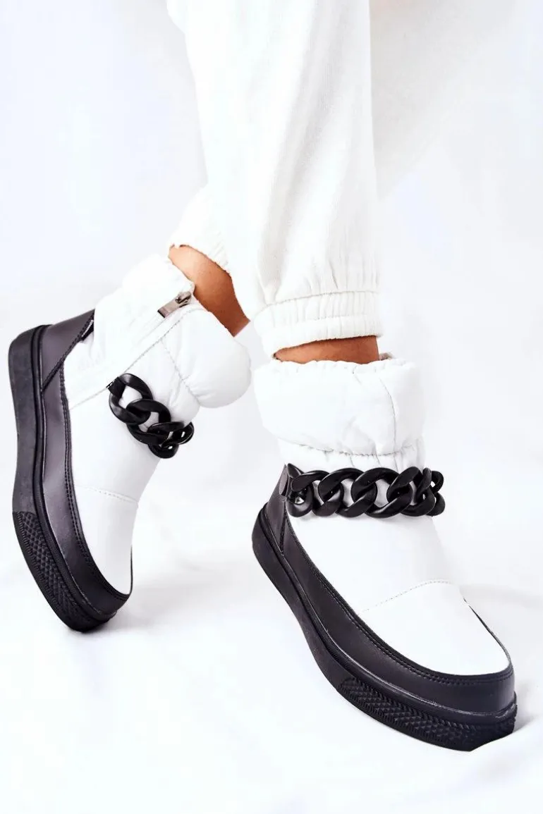 Damskie Śniegowce Ocieplane Białe Khariche