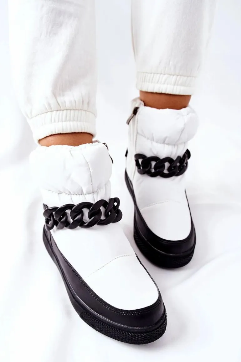 Damskie Śniegowce Ocieplane Białe Khariche