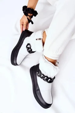 Damskie Śniegowce Ocieplane Białe Khariche