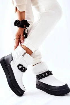 Damskie Śniegowce Ocieplane Białe Khariche