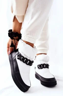 Damskie Śniegowce Ocieplane Białe Khariche