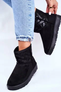 Damskie Śniegowce Ocieplane Czarne Big Star GG274556