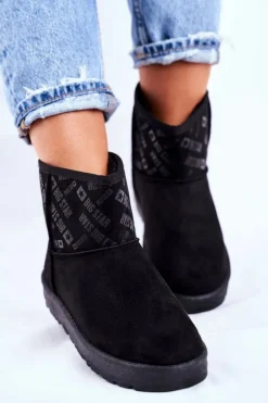 Damskie Śniegowce Ocieplane Czarne Big Star GG274556