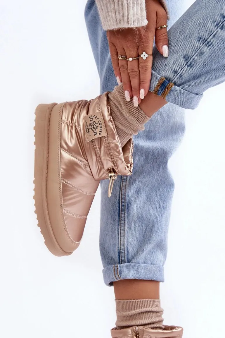 Damskie Śniegowce Ocieplane Lee Cooper LCJ-23-44-1965L Beżowe