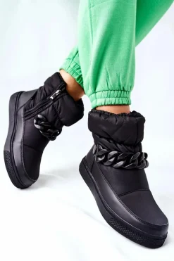 Damskie Śniegowce Ocieplane Czarne Khariche