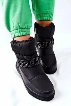 Damskie Śniegowce Ocieplane Czarne Khariche