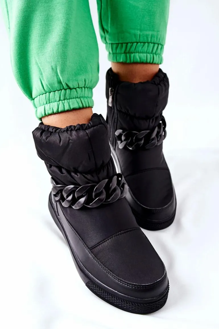 Damskie Śniegowce Ocieplane Czarne Khariche