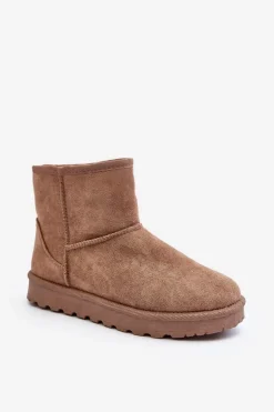 Damskie Śniegowce Ocieplane Futerkiem Khaki Lizio