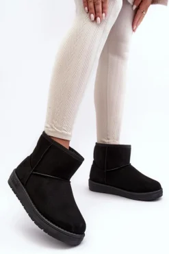 Damskie Śniegowce Ocieplane Futerkiem Czarne Big Star MM274158