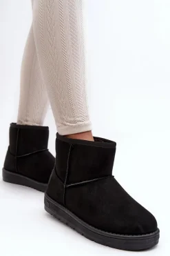 Damskie Śniegowce Ocieplane Futerkiem Czarne Big Star MM274158