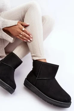 Damskie Śniegowce Ocieplane Futerkiem Czarne Big Star MM274158