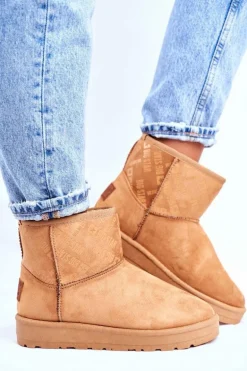 Damskie Śniegowce Ocieplane Brązowe Big Star GG274559