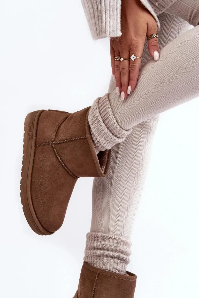 Damskie Śniegowce Ocieplane Futerkiem Brązowe Big Star MM274161