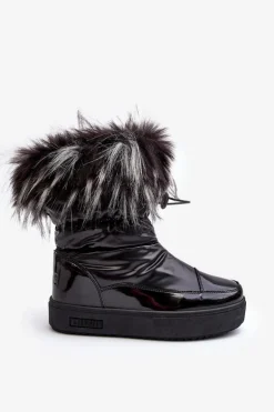 Damskie Śniegowce Z Futerkiem Czarne Big Star MM274379