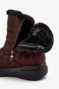 Damskie Śniegowce Z Futerkiem Brązowe Primose
