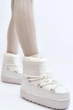 Damskie Śniegowce Z Wiązaniem Białe Toolsa