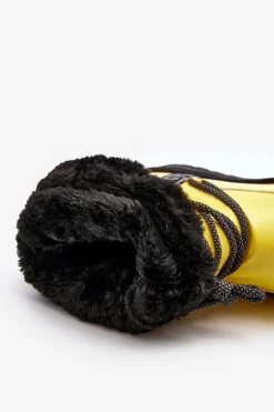 Damskie Śniegowce Z Wiązaniem Żółte Lilara