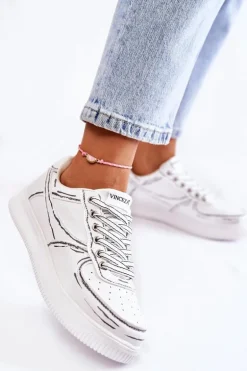 Damskie Niskie Buty Sportowe Białe Solveig