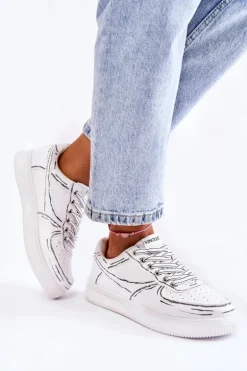 Damskie Niskie Buty Sportowe Białe Solveig