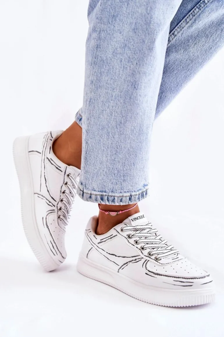 Damskie Niskie Buty Sportowe Białe Solveig