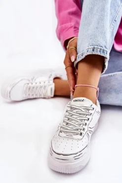 Damskie Niskie Buty Sportowe Białe Solveig