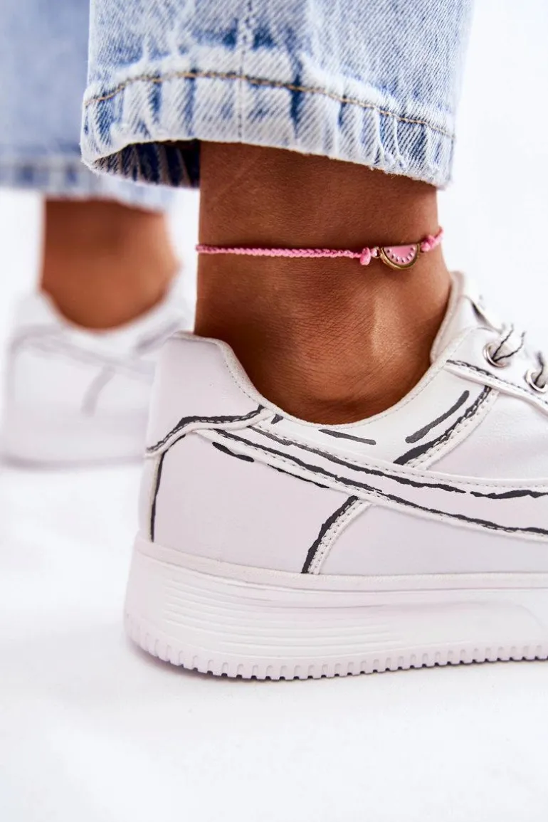 Damskie Niskie Buty Sportowe Białe Solveig