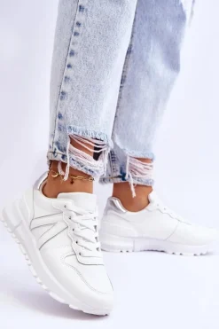 Damskie Niskie Buty Sportowe Białe Elliot