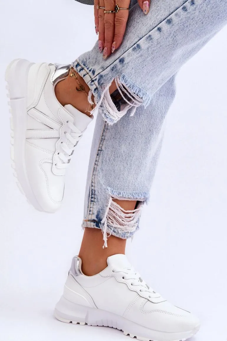 Damskie Niskie Buty Sportowe Białe Elliot