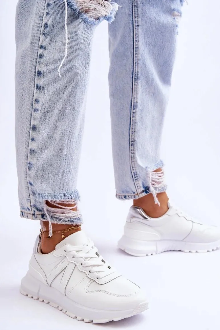 Damskie Niskie Buty Sportowe Białe Elliot