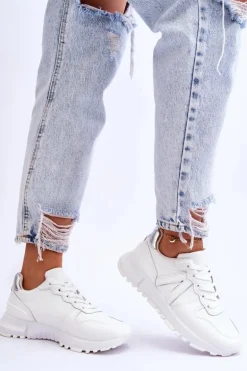 Damskie Niskie Buty Sportowe Białe Elliot