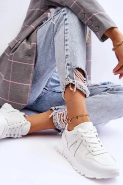 Damskie Niskie Buty Sportowe Białe Elliot