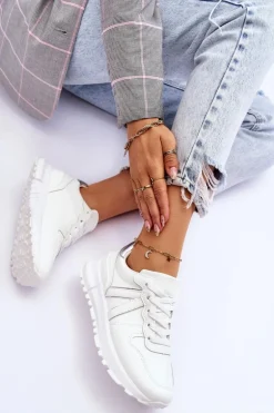 Damskie Niskie Buty Sportowe Białe Elliot