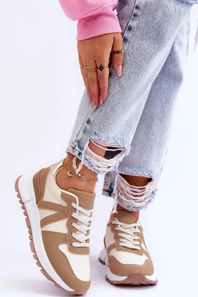 Damskie Niskie Buty Sportowe Beżowe Elliot