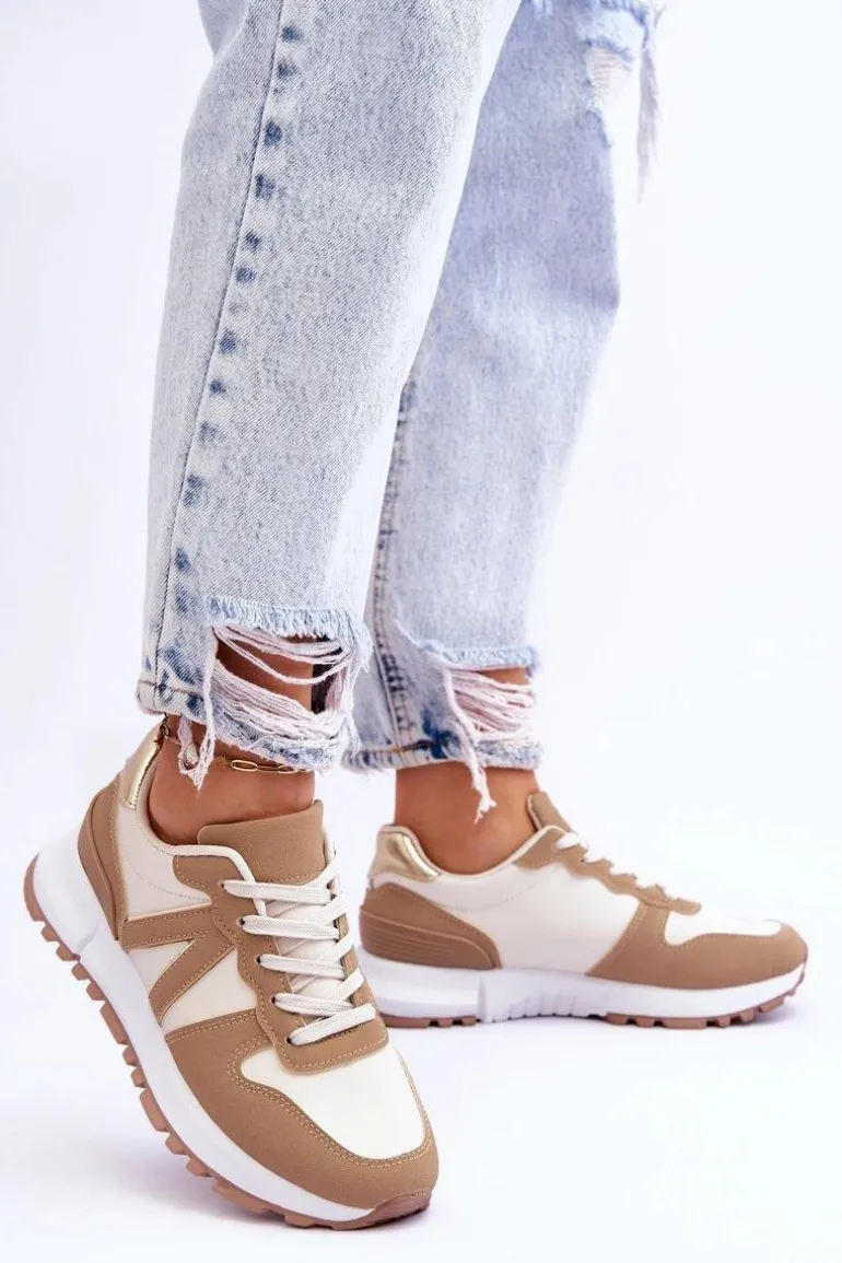 Damskie Niskie Buty Sportowe Beżowe Elliot