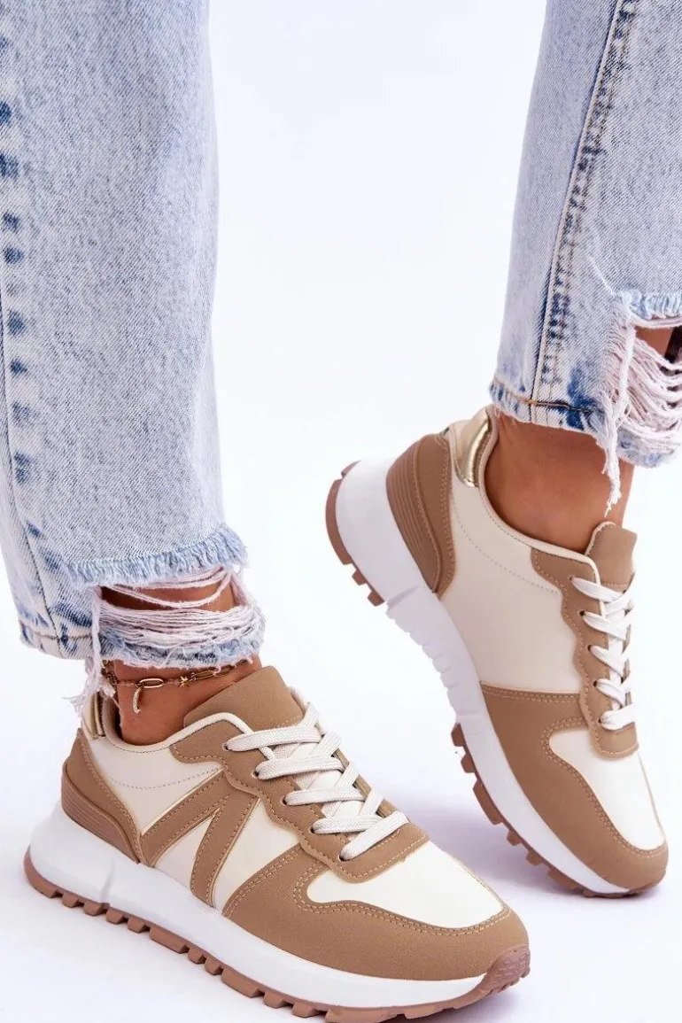 Damskie Niskie Buty Sportowe Beżowe Elliot