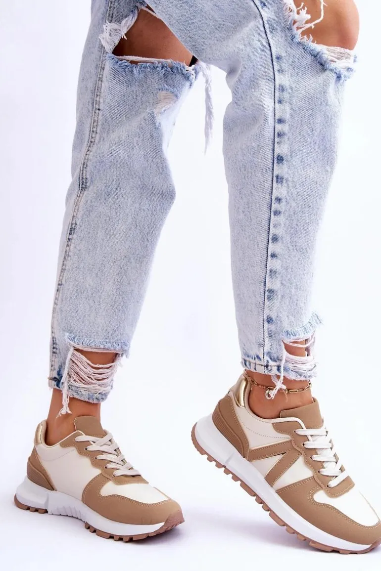 Damskie Niskie Buty Sportowe Beżowe Elliot