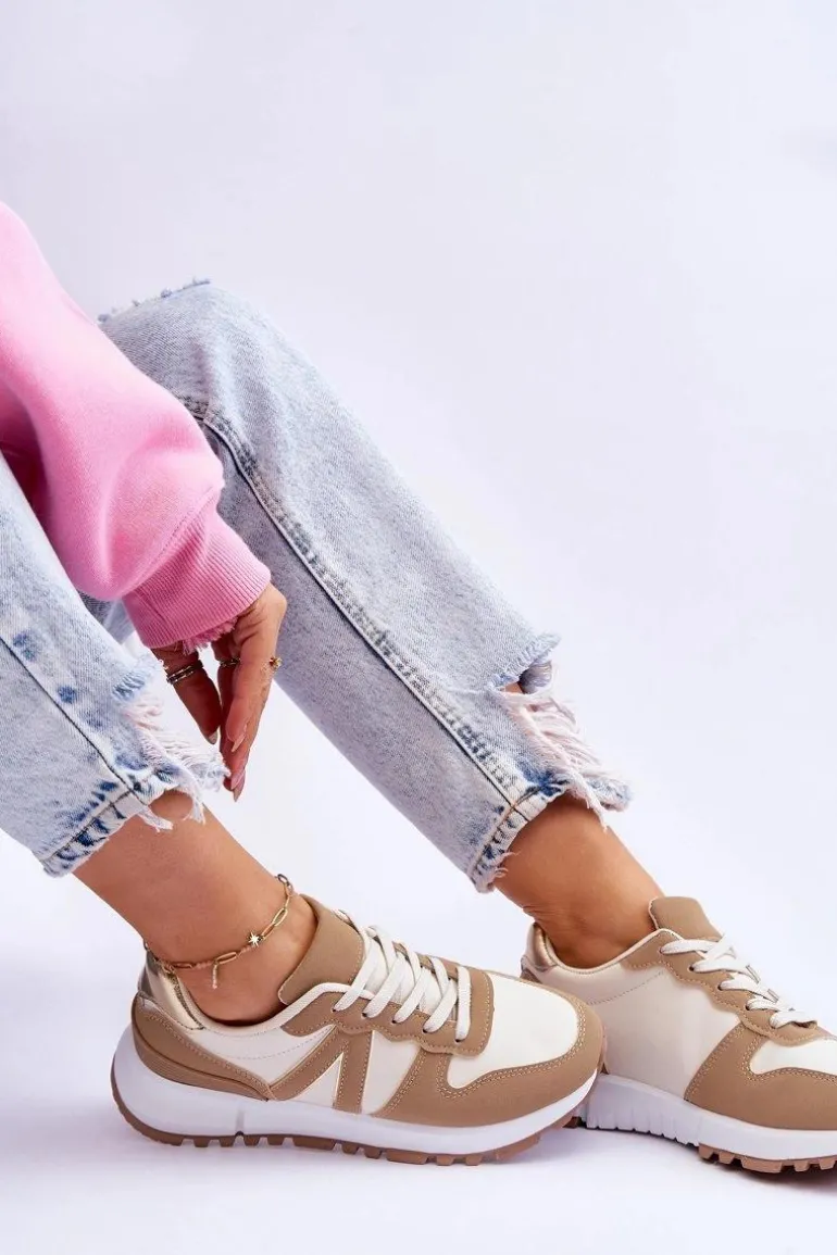 Damskie Niskie Buty Sportowe Beżowe Elliot