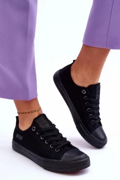 Damskie Niskie Materiałowe Trampki Big Star KK274009 Czarne