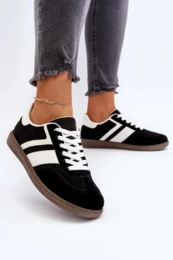 Damskie Niskie Sneakersy Buty Sportowe Czarne Eudiopis