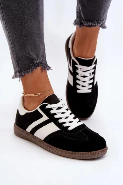 Damskie Niskie Sneakersy Buty Sportowe Czarne Eudiopis