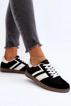 Damskie Niskie Sneakersy Buty Sportowe Czarne Eudiopis