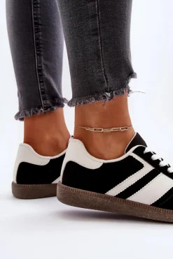 Damskie Niskie Sneakersy Buty Sportowe Czarne Eudiopis