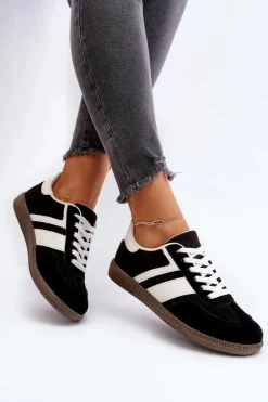 Damskie Niskie Sneakersy Buty Sportowe Czarne Eudiopis