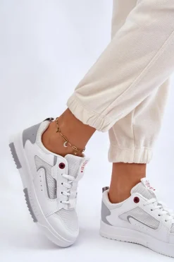 Damskie Niskie Sneakersy Cross Jeans LL2R4011C Białe