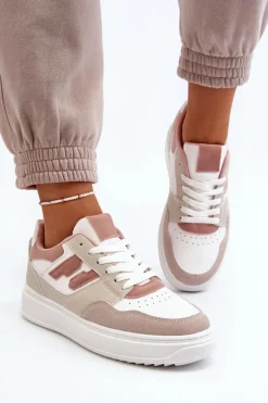 Damskie Niskie Sneakersy Beżowe Regines