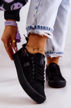 Damskie Niskie Tenisówki Big Star JJ274563 Czarne