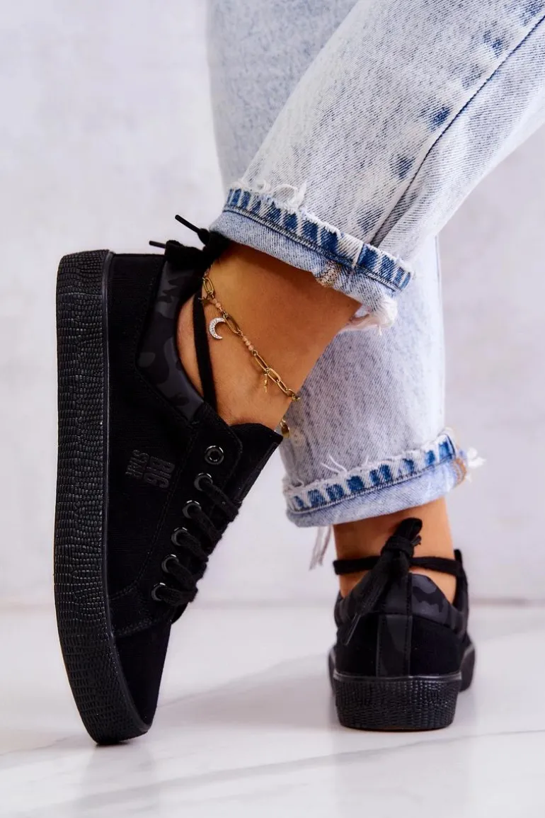 Damskie Niskie Tenisówki Big Star JJ274563 Czarne