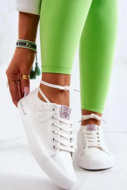 Damskie Niskie Tenisówki Cross Jeans JJ2R4053C Białe