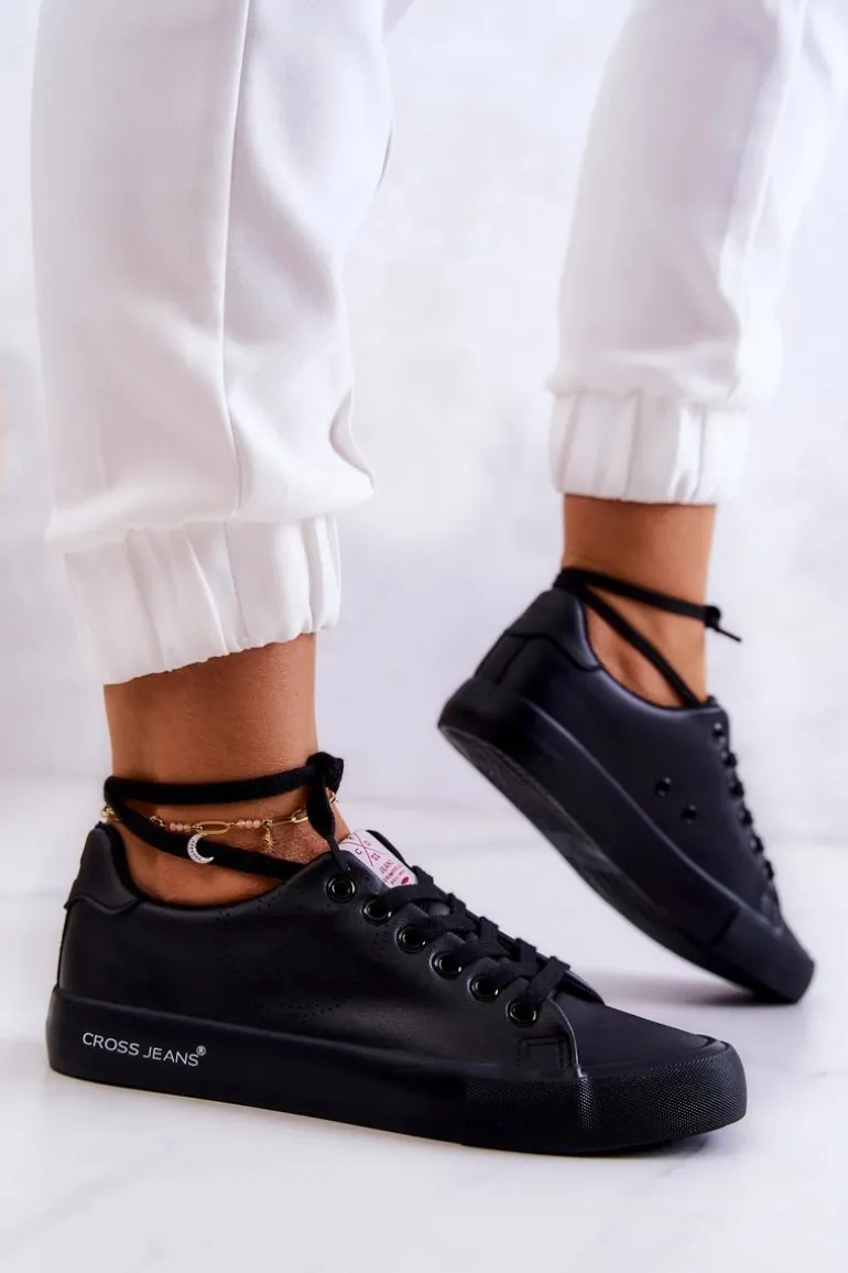 Damskie Niskie Tenisówki Cross Jeans JJ2R4054C Czarne