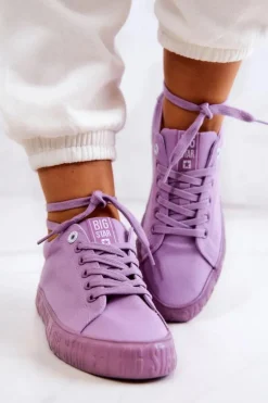 Damskie Niskie Trampki Big Star JJ274416 Fioletowe
